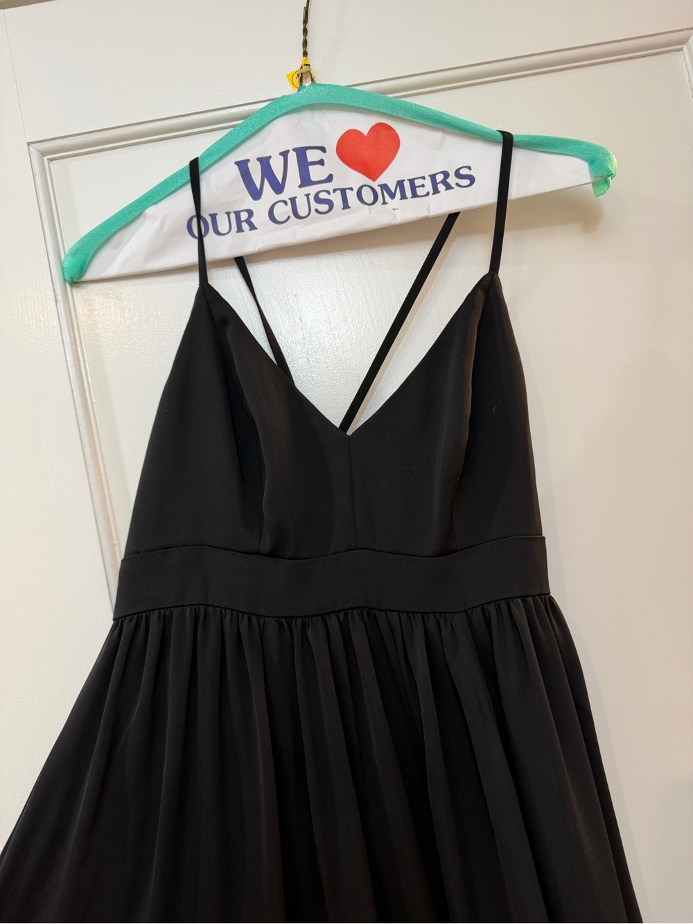 J. Crew Black Spaghetti Strap V-Neck Dress